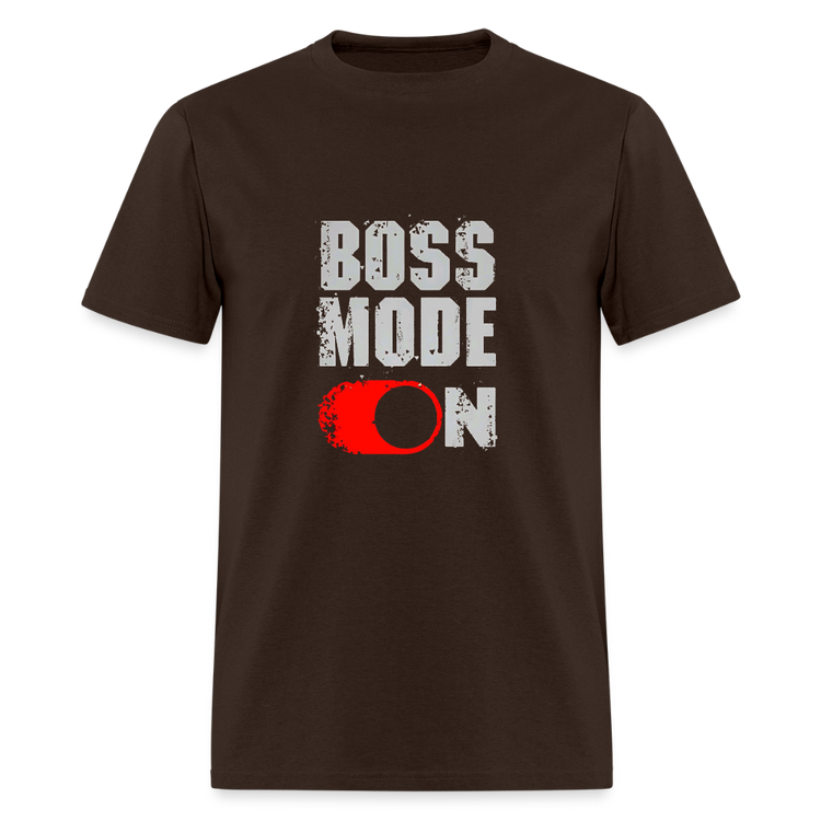 Brown Boss Mode On t-shirt, tailored fit and stylish.