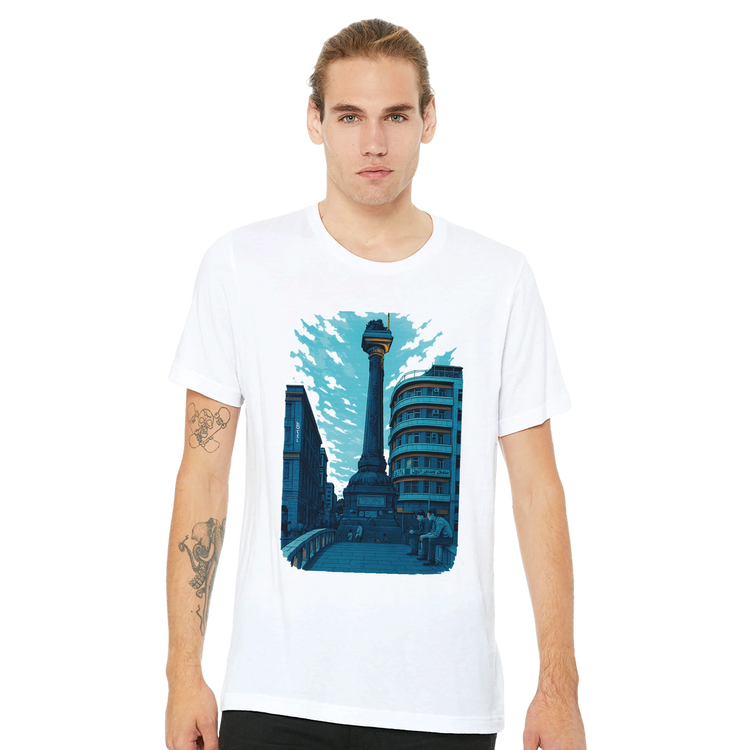Animated Al Marjeh Square Damascus Syria travel art T shirt made from premium soft cotton perfect for world landmark lovers cultural heritage streetwear and artistic travel clothing