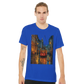 Animated Istanbul city scene t-shirt showcasing Taksim Street in vibrant artistic style made for travelers urban explorers and those who love unique cotton graphic tees with landmark themes