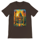 Brown t-shirt with detailed St. Paul’s Cathedral London illustration in a modern, animated design. Streetwear essential crafted for travelers and DTG printing. Ideal for showcasing global pride and landmark fashion.