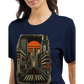 Japanese city nightscape cotton shirt featuring colorful neon Tokyo skyline artwork stylish unisex streetwear piece sustainable print on demand apparel ideal for modern travelers and pop culture fans