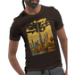 Colorful Burj Khalifa animated style t shirt for travel lovers skyline enthusiasts and architecture admirers made from soft cotton fabric for lasting comfort perfect for city fashion streetwear outfits and print on demand apparel collections