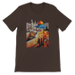 Brown Al Aqsa Mosque animated landmark T-shirt with unique artistic print celebrating cultural heritage. Premium cotton unisex tee for travelers streetwear enthusiasts and lovers of Islamic architecture.