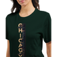 Chicago souvenir t shirt with colorful animated skyline design premium cotton travel gift for men and women perfect keepsake for Chicago fans and tourists
