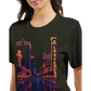 Premium cotton unisex tee with animated Las Vegas skyline design ideal for wanderlust travelers festival wear and modern graphic street style.