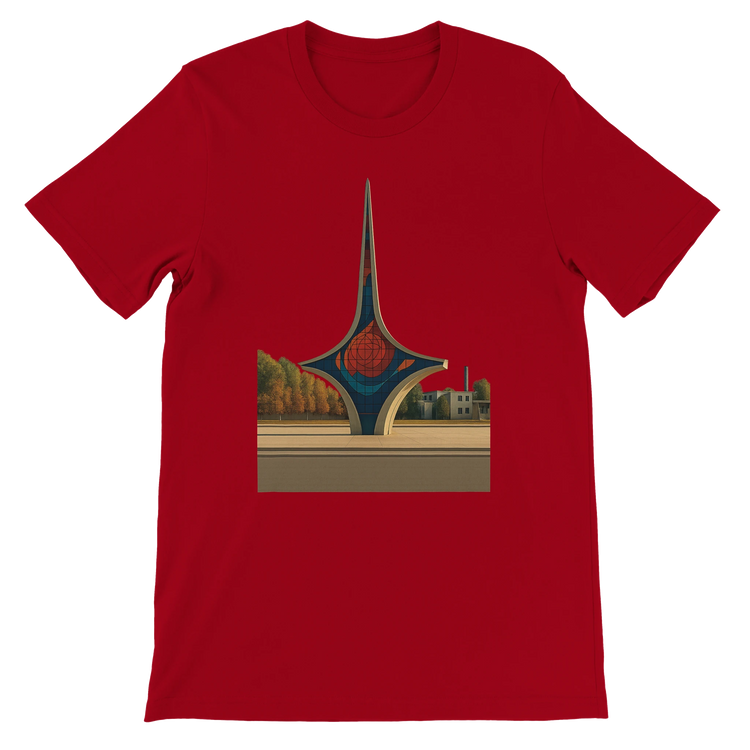 Red Umawyeen Damascus Sword Animated Style T Shirt with animated sword artwork from Damascus Syria high quality cotton streetwear fashion t shirt for travelers and global culture fashion lovers