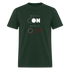 Music ON-World OFF T-shirt in forest green color.