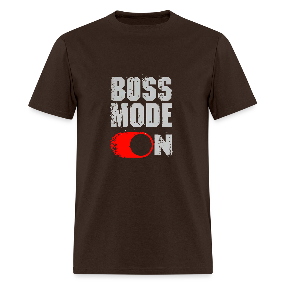 Brown Boss Mode On t-shirt, tailored fit and stylish.