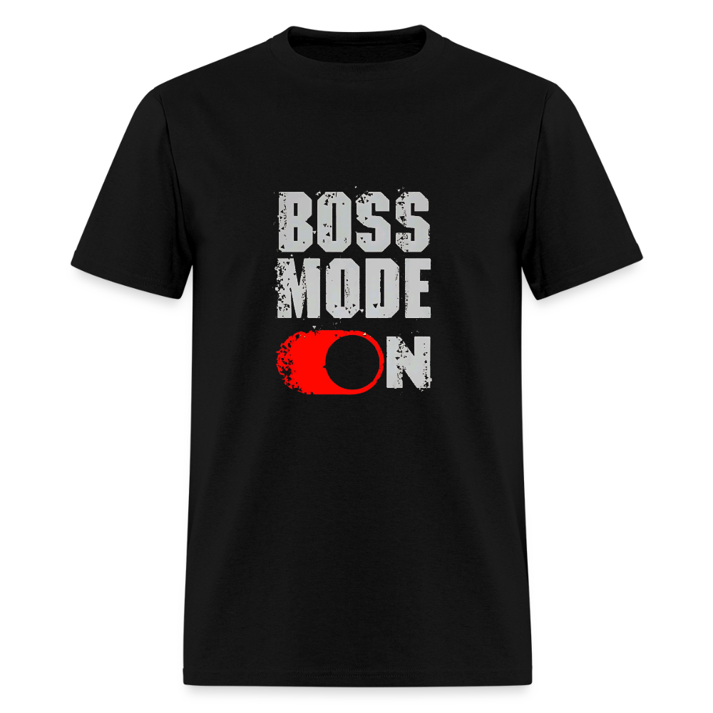 Black Boss Mode On t-shirt, classic fit, comfortable cotton.