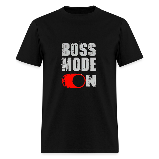 Black Boss Mode On t-shirt, classic fit, comfortable cotton.