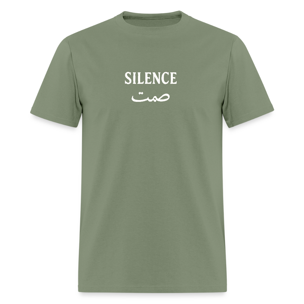 Military green Silence T-shirt, a durable and classic style.
