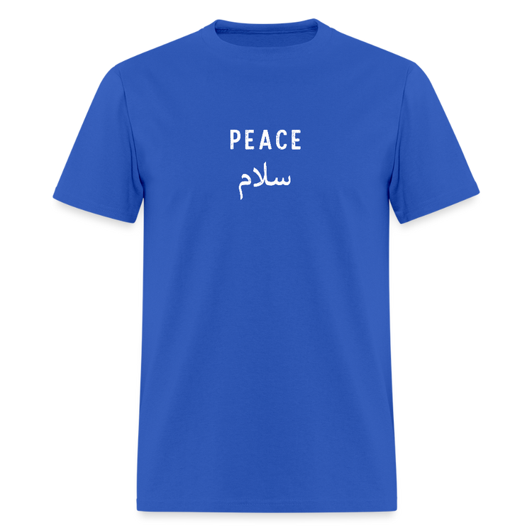 Royal blue Peace T-shirt with a bold, vibrant color.