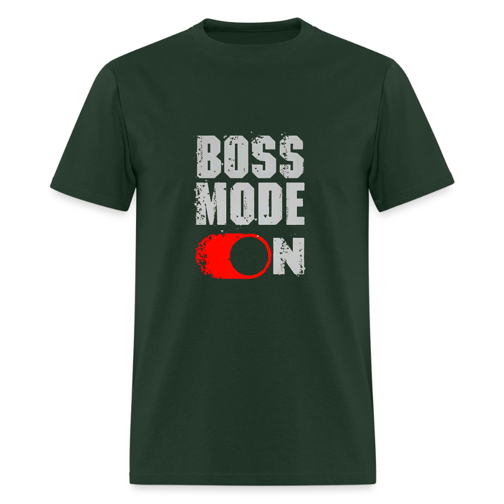 Forest green Boss Mode On tee, pre-shrunk cotton.