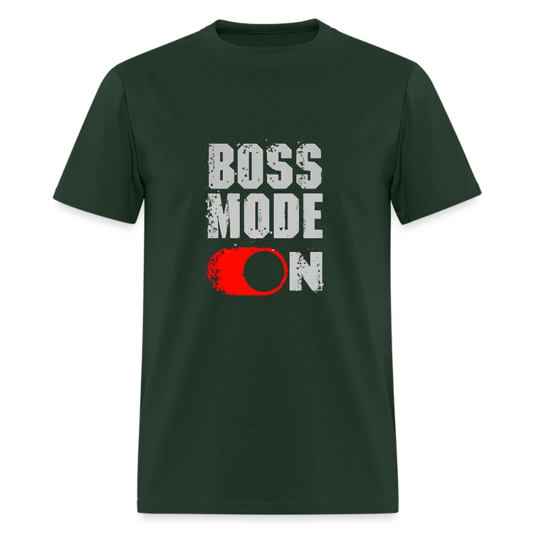Forest green Boss Mode On tee, pre-shrunk cotton.
