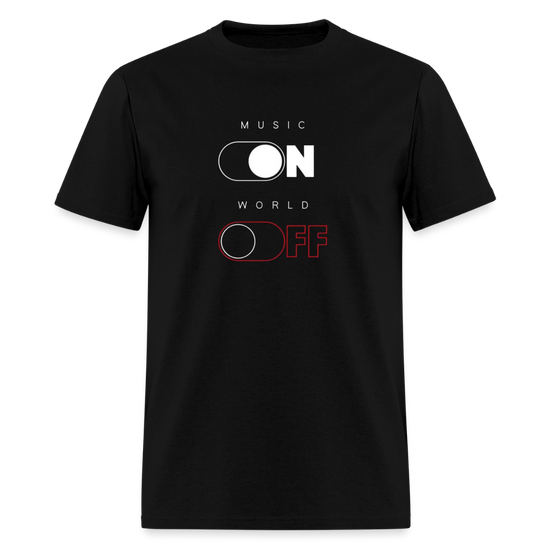 Black Music ON-World OFF classic unisex T-shirt.