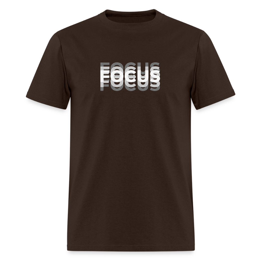 Brown Focus Blurry Edition T-Shirt featuring a unique blurry text effect.