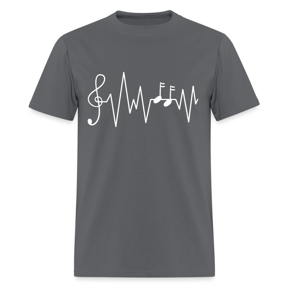 Charcoal Ink & Harmony t-shirt with a music-inspired graphic.