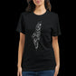 Black graphic tee featuring Palestine map in calligraphy style for trend-focused fashion lovers. Made from premium combed cotton with a flattering cut, this shirt is perfect for fans of Arabic typography, custom prints, and minimalist streetwear fashion made for everyday styling.