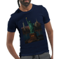 Liberty Island New York City iconic landmark t-shirt with animated colorful graphic style. Soft unisex cotton tee perfect for American culture fans and street style outfits.