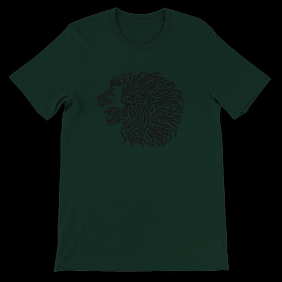 Forest green calligraphy t-shirt crafted from 100 percent ring-spun cotton with a powerful visual identity design. Perfect for cultural fashion lovers and high-end DTG print collections.