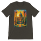 Black heather cultural landmark t-shirt with animated St. Paul’s Cathedral graphic. High-quality cotton tee for streetwear fans, global travelers, and lovers of bold architecture-inspired designs. Tailored fit, DTG friendly.
