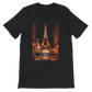 Black Eiffel Tower Paris animated style t-shirt with bold travel inspired streetwear art crafted from breathable premium cotton comfortable unisex fit eco friendly print on demand apparel ideal for global culture fashion enthusiasts