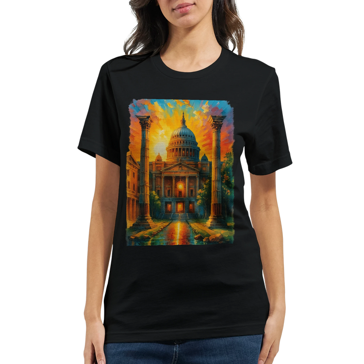 Eco-conscious travel graphic t-shirt with St. Paul’s Cathedral artwork. Made from sustainable cotton for comfort and quality. Designed for conscious shoppers who value culture and clean fashion.