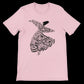 Soft pink calligraphy art t-shirt featuring the Whirling Dance design printed on sustainable cotton ideal for lovers of Arabic art Islamic fashion and creative DTG streetwear that celebrates movement and identity