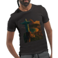 Travel graphic t shirt with animated Christ the Redeemer Rio de Janeiro Brazil design. Stylish eco friendly cotton streetwear tee for tourism inspired fashion and cultural statement outfits.
