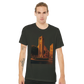 Animated city landmark t-shirt inspired by Beirut Solidere Square printed in colorful DTG design on high quality cotton ideal for wanderlust lifestyle urban street fashion and heritage themed clothing