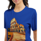 Cityscape landmark t-shirt showcasing an animated design of the Rome Colosseum for urban explorers, travel photographers and cultural fashion lovers. Perfect for street style and global fashion trends.