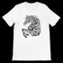 White calligraphy print t-shirt featuring elegant Arabic-inspired script with modern artistic expression. Made from 100 percent Airlume cotton, this premium unisex tee is soft, breathable, and ideal for DTG printing. A culturally inspired fashion piece perfect for streetwear, minimalist outfits, and identity-driven apparel.
