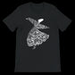 Black unisex Whirling Dance Arabic Calligraphy T-Shirt made from premium cotton featuring artistic DTG print designed for those who embrace cultural identity and street fashion with expressive movement