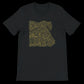Black t-shirt featuring a gold Egypt map design in Arabic calligraphy.