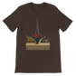 Brown Umawyeen Damascus Sword Animated Style T Shirt with artistic Damascus sword animated print premium unisex cotton tee for cultural travelers streetwear fashion lovers and heritage art enthusiasts