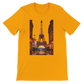 Gold Eiffel Tower Paris animated style t-shirt with bold streetwear vibes crafted from premium breathable cotton comfortable unisex fit perfect for travel inspired outfits and global culture clothing lovers eco friendly print on demand apparel
