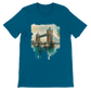 Deep Teal London Tower Bridge t-shirt featuring dynamic illustrated landmark – modern travel streetwear shirt designed for DTG printing and casual styling. Perfect gift for tourists and cityscape art fans.