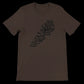 Brown t-shirt with black Arabic calligraphy Lebanon map graphic.
