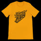 Gold Syria calligraphy map t-shirt crafted in 100 percent Airlume cotton with bold Middle Eastern design. Artistic Arabic calligraphy shirt for cultural pride, fashion-forward outfits, and sustainable streetwear wardrobes.