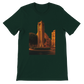 Forest green Solidere Square Beirut animated landmark t-shirt crafted from soft eco friendly cotton with vibrant DTG print perfect for cultural travel fashion and streetwear collections