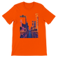 Orange Las Vegas City Animated Style t-shirt showcasing a bright animated design of Las Vegas landmarks in vivid colors. Premium cotton unisex travel fashion tee for nightlife lovers streetwear enthusiasts and city-inspired outfits.
