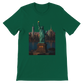 Evergreen Statue of Liberty New York City animated graphic t-shirt with premium cotton comfort. Perfect for patriotic fashion streetwear enthusiasts and animated landmark clothing collectors.