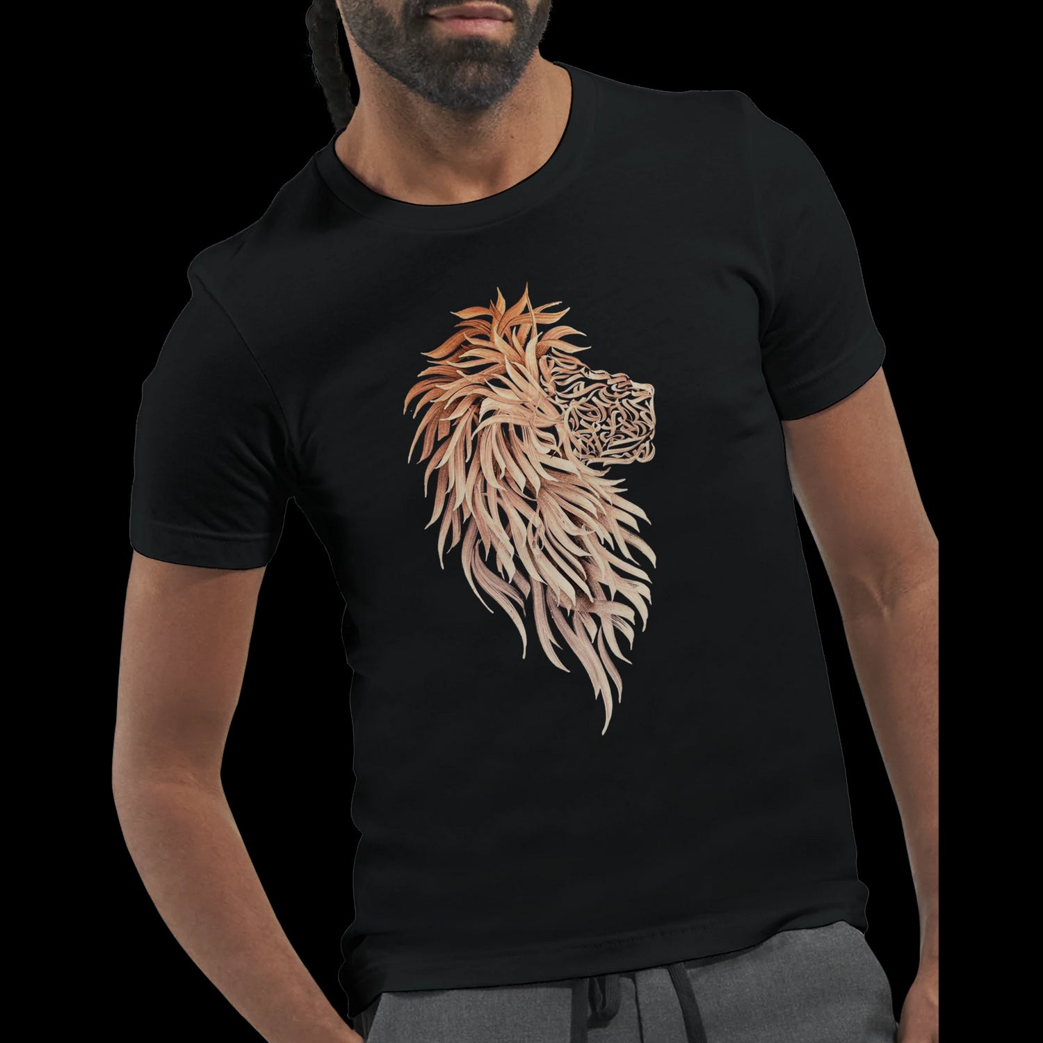 Black streetwear t-shirt with Arabic calligraphy design printed on soft cotton fabric. Trendy unisex fashion tee inspired by Middle Eastern art and urban culture. Perfect for casual outfits, street-style lovers, and artistic expression.