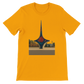 Gold Umawyeen Damascus Sword Animated Style T Shirt featuring detailed sword art from Damascus Syria in a bold animated style travel inspired premium cotton tee for streetwear and culture lovers