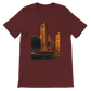 Heather maroon Beirut animated landmark t-shirt with Solidere Square design in vivid DTG colors for travel lovers street style enthusiasts and premium comfort urban fashion wear