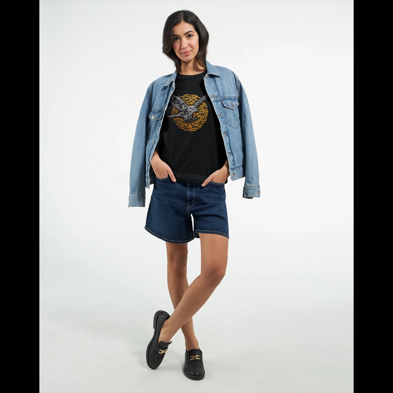 Artistic falcon calligraphy t-shirt for men and women.