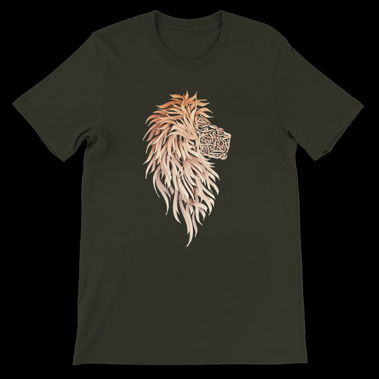 Dark olive green Arabic calligraphy style t-shirt crafted for expressive fashion and identity pride. High-quality cotton t-shirt designed for crisp DTG printing with a tailored fit. Ideal for lovers of cultural design, modern fashion trends, and spiritual art apparel.