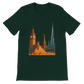 Forest City Landmarks Animated T Shirt featuring unique animated designs of iconic global monuments printed in vivid detail. Travel themed graphic shirt made from soft sustainable cotton perfect for streetwear lovers architecture admirers and print on demand fashion collections.