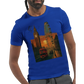 Stylish London travel shirt with animated city skyline design made for DTG printing soft breathable cotton tee for global culture lovers and streetwear fashion fans