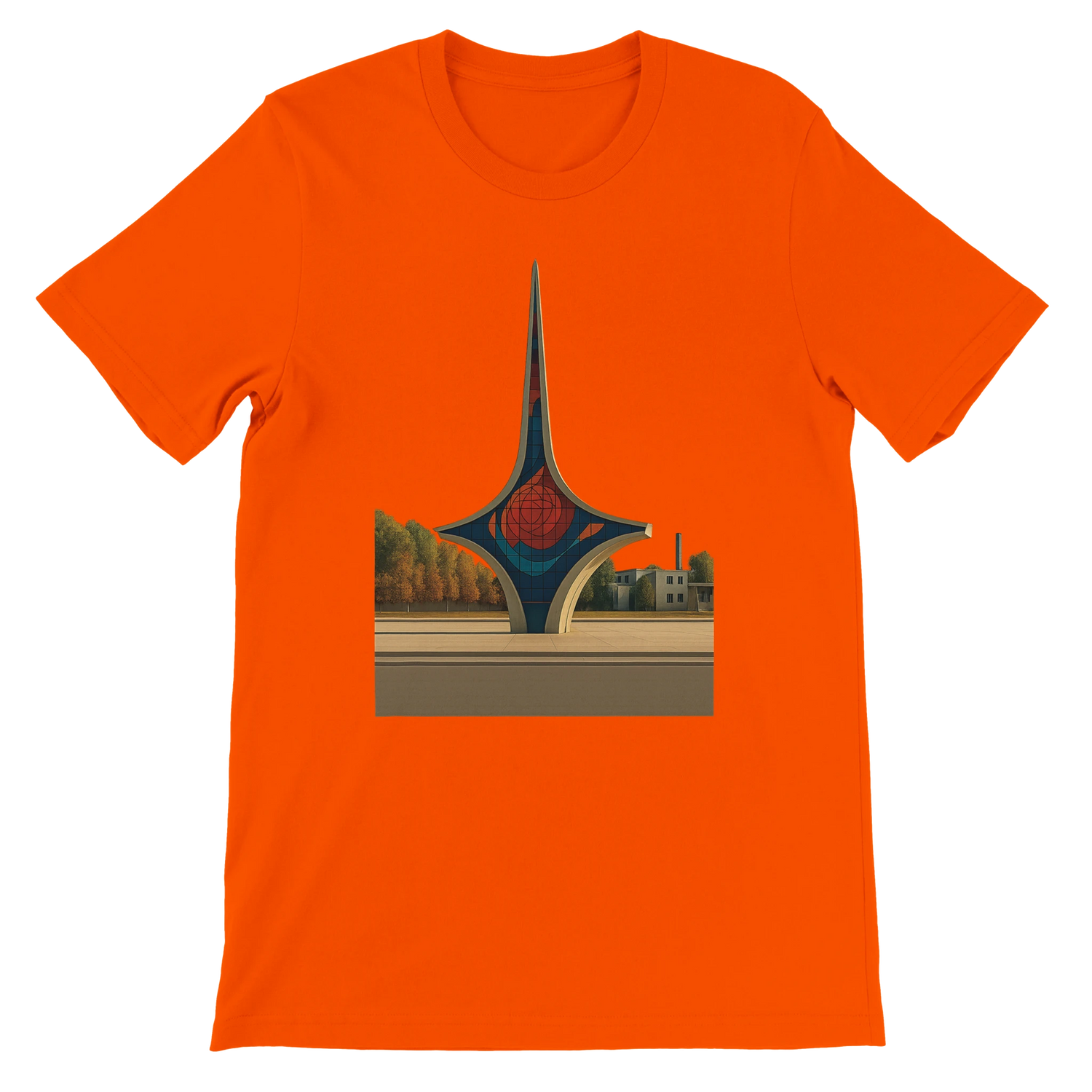 Orange Umawyeen Damascus Sword Animated Style T Shirt featuring detailed Damascus sword animated art premium unisex cotton streetwear t shirt for travelers global fashion fans and print on demand art lovers